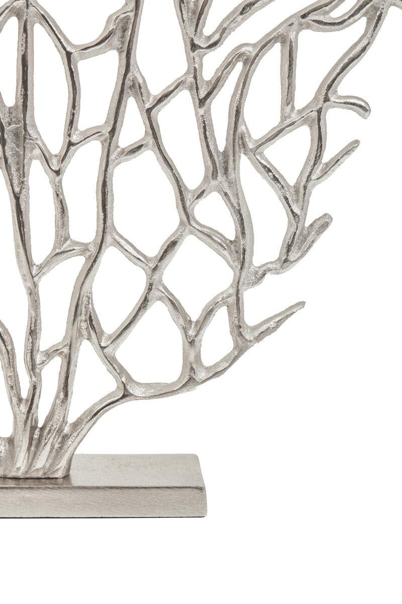 Prato Small Silver Nickel Finish Coral Sculpture - Image 5