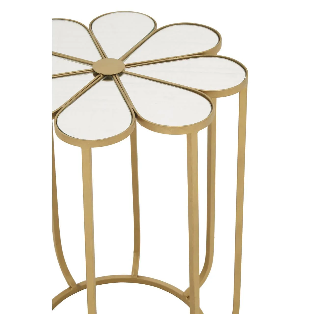 Rabia Petal Side Table With Mirrored Top - Image 4