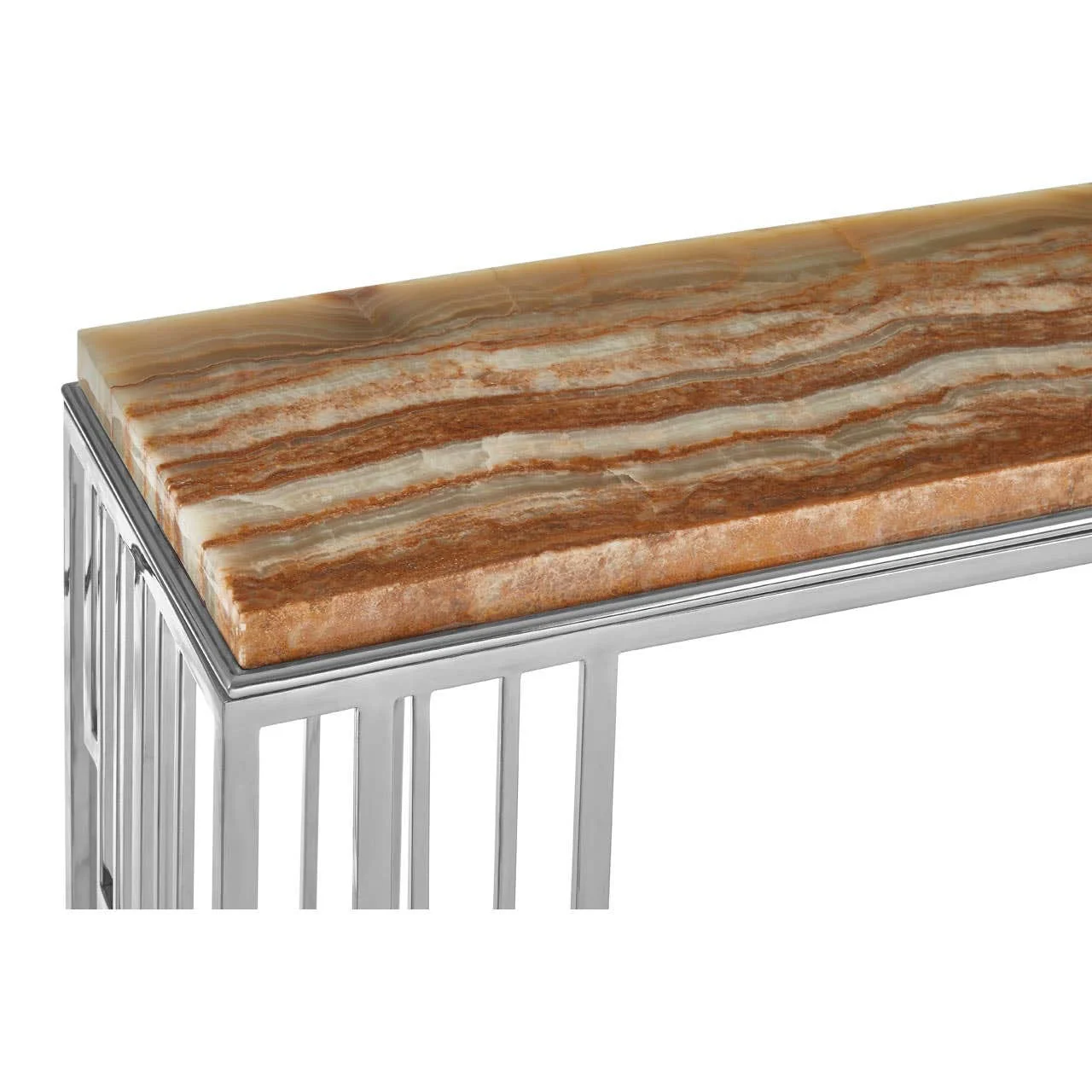 Relic Console Table With Onyx Stone Top - Image 4