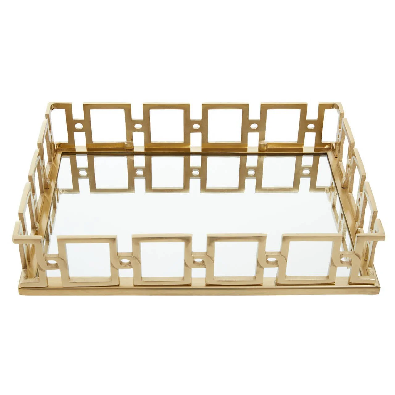Rhoda Rectangle Gold Mirror Tray - Image 2