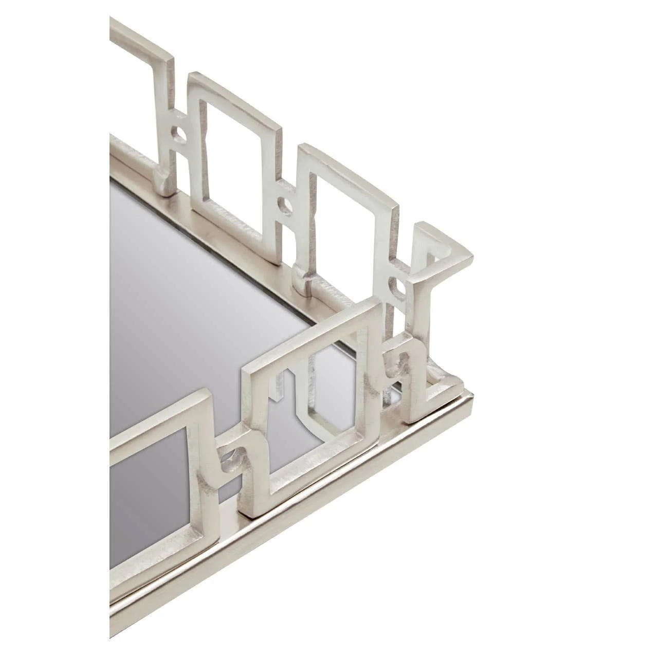 Rhoda Rectangle Nickel Finish Mirror Tray - Image 4
