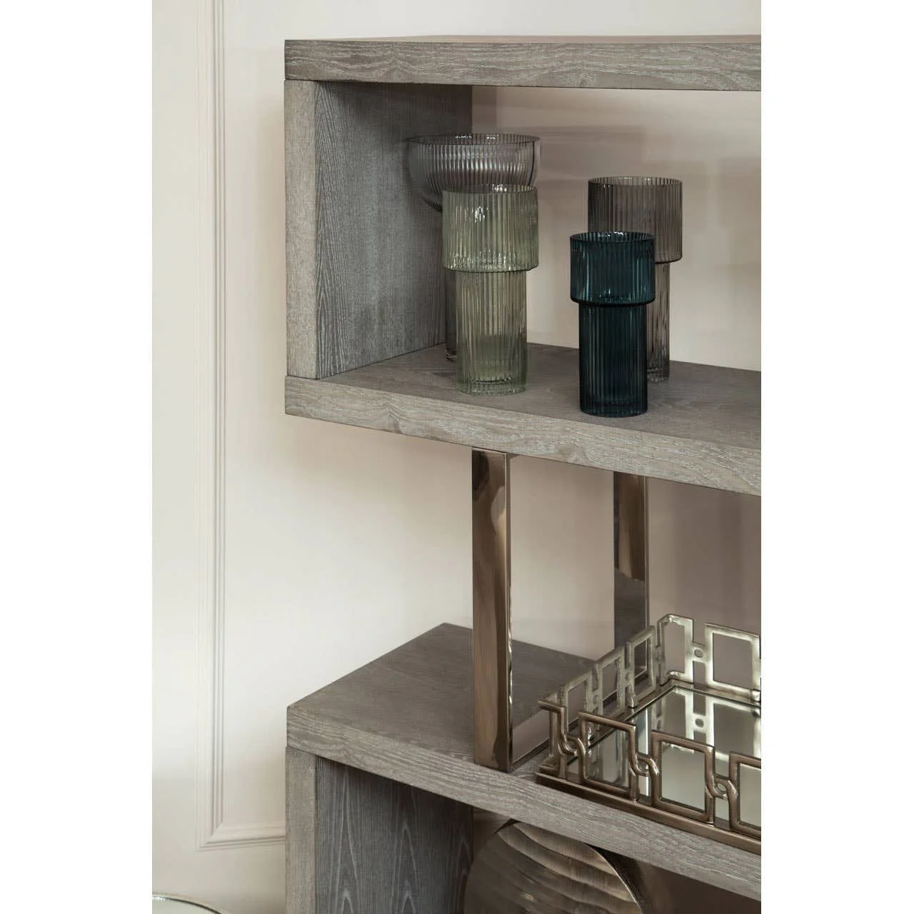 Rhoda Rectangle Nickel Finish Mirror Tray - Image 6