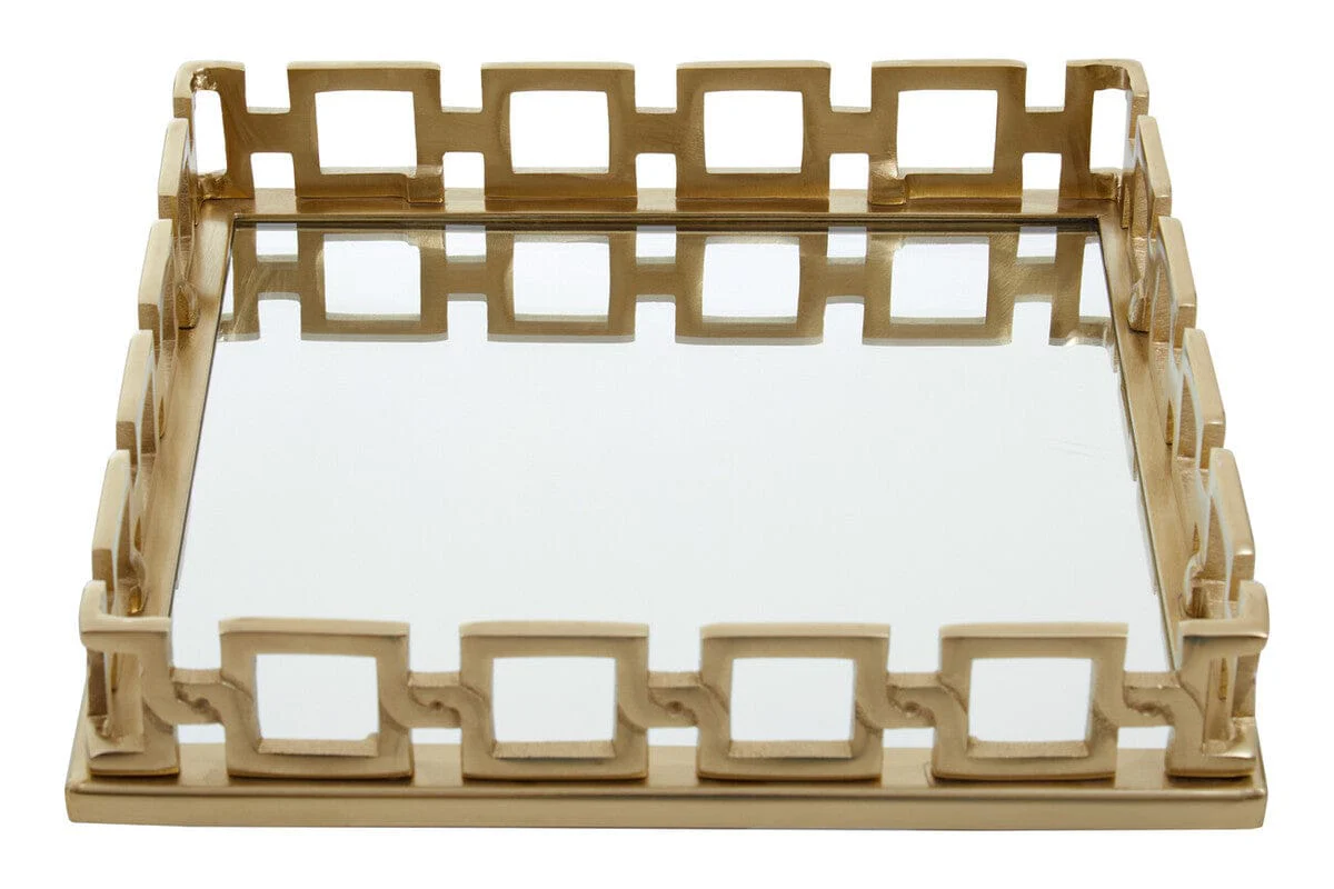 Rhoda Square Gold Mirror Tray - Image 2