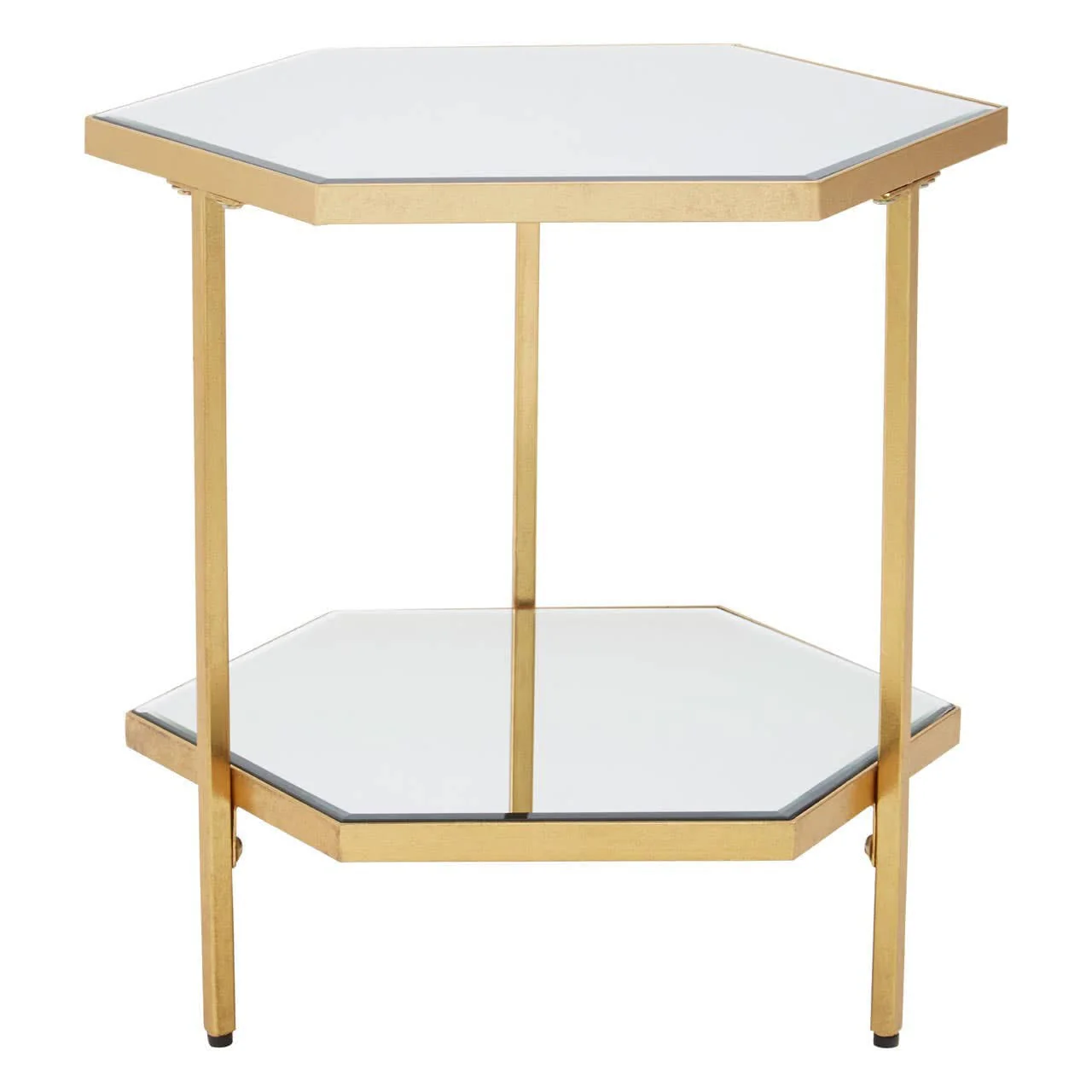 Rio Gold and Mirror 2 Tier Side Table - Image 2