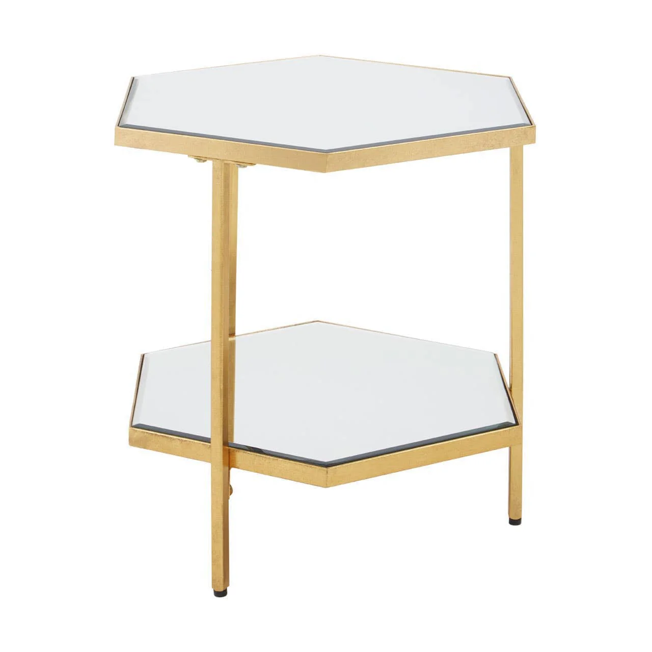 Rio Gold and Mirror 2 Tier Side Table - Image 3