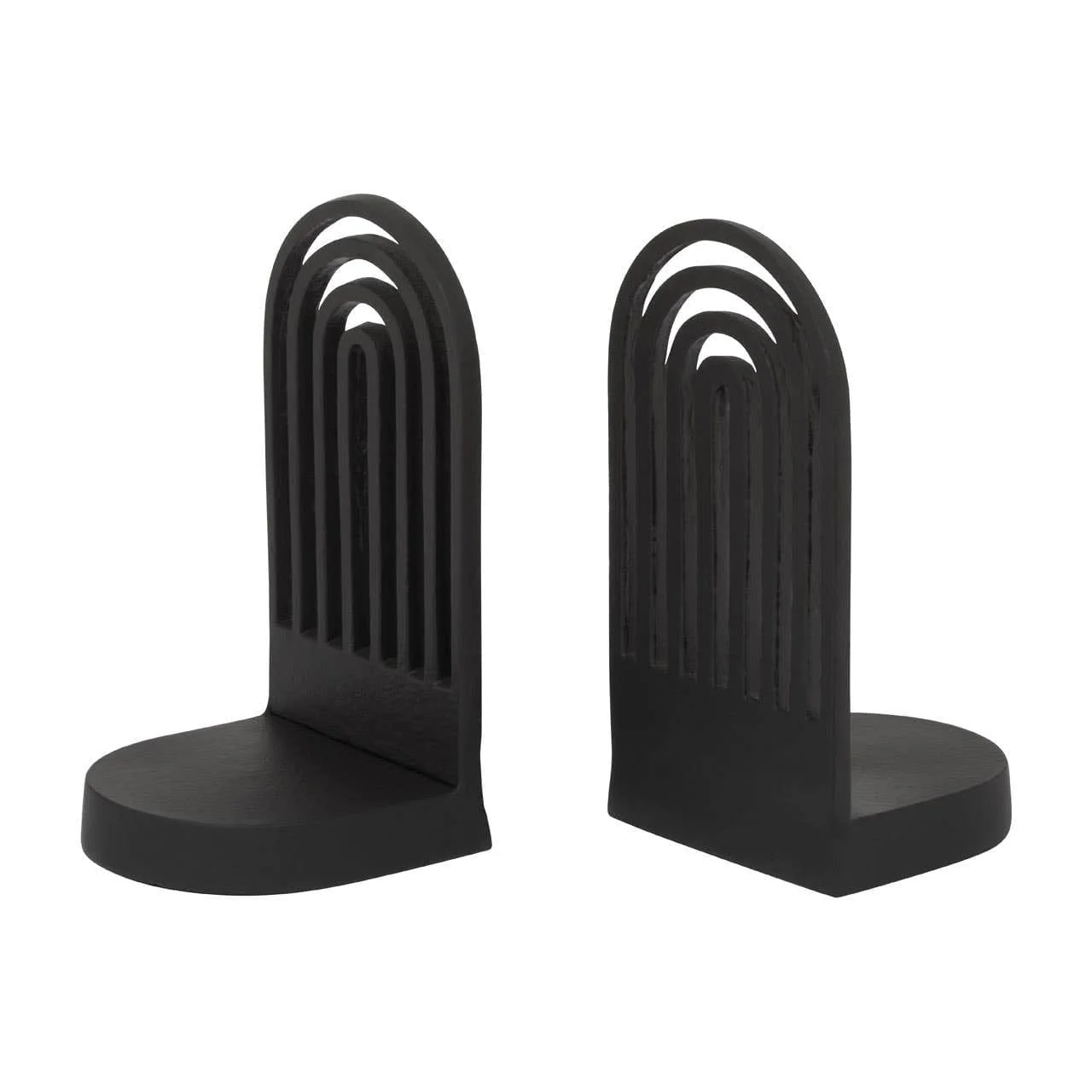 Rubi Set Of Two Black Finish Arched Bookends - Image 3