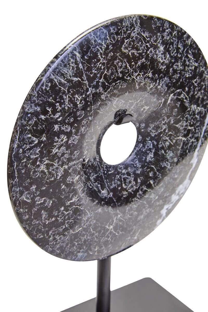 Salmo Extra Small Black Marble Round Dia 15cm Disc Sculpture - Image 7