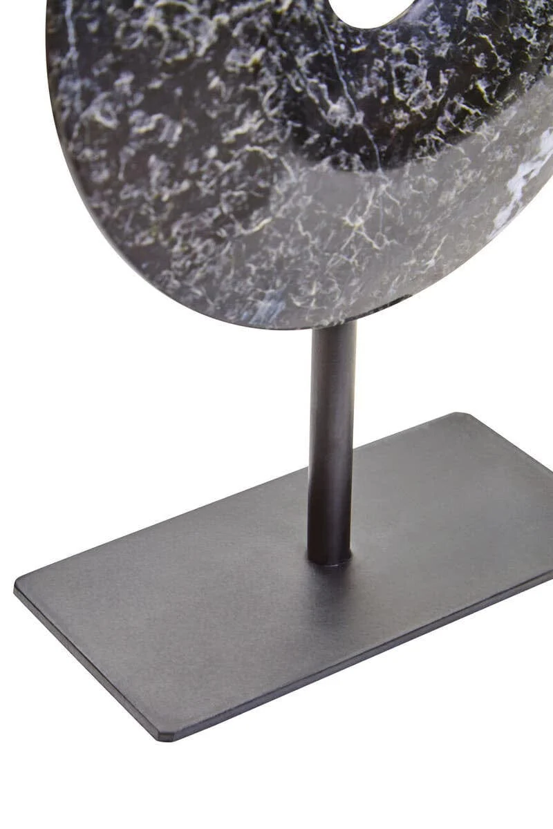 Salmo Extra Small Black Marble Round Dia 15cm Disc Sculpture - Image 8