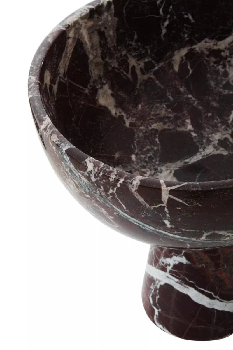 Salmo Large Red Marble Pedestal Bowl - Image 9