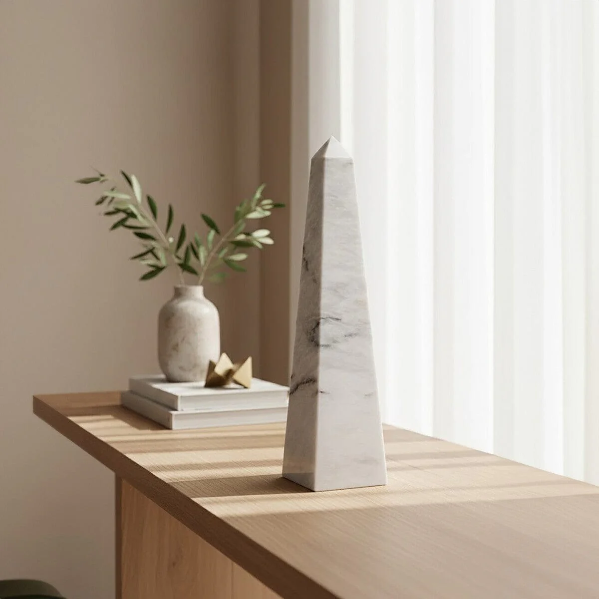 Salmo Large White Marble Obelisk - Image 12