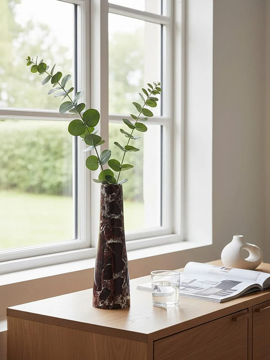 Salmo Red Marble Tapered Vase - Image 13