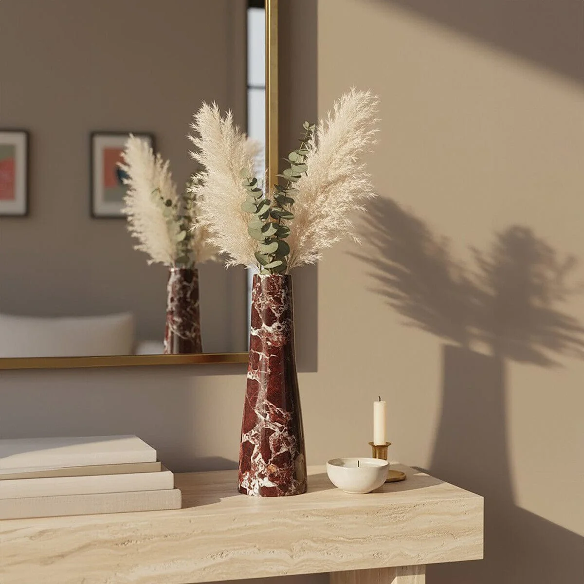 Salmo Red Marble Tapered Vase - Image 8