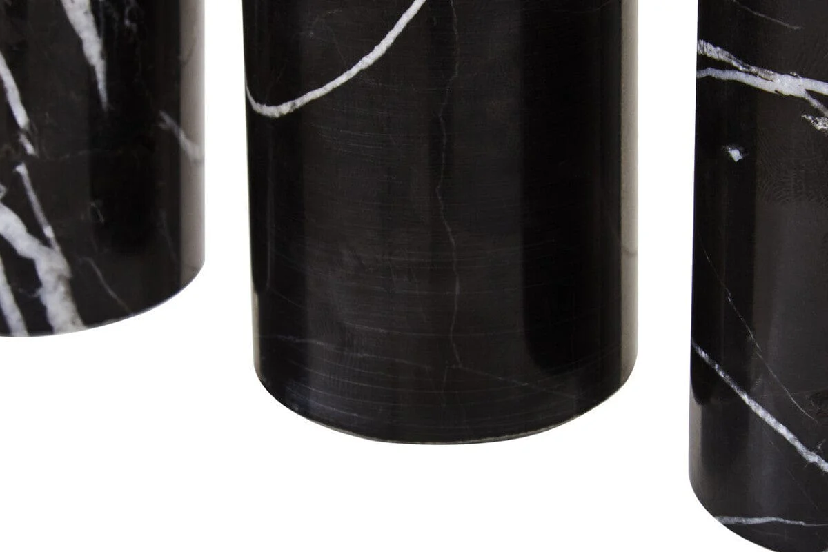 Salmo Set Of Three Black Marble Tealight Holders - Image 4