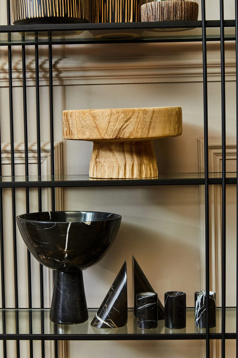 Salmo Set Of Three Black Marble Tealight Holders - Image 9