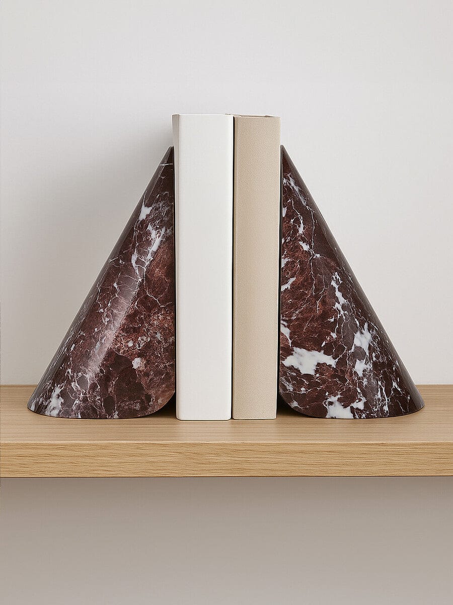 Salmo Set Of Two Red Marble Bookends - Image 10