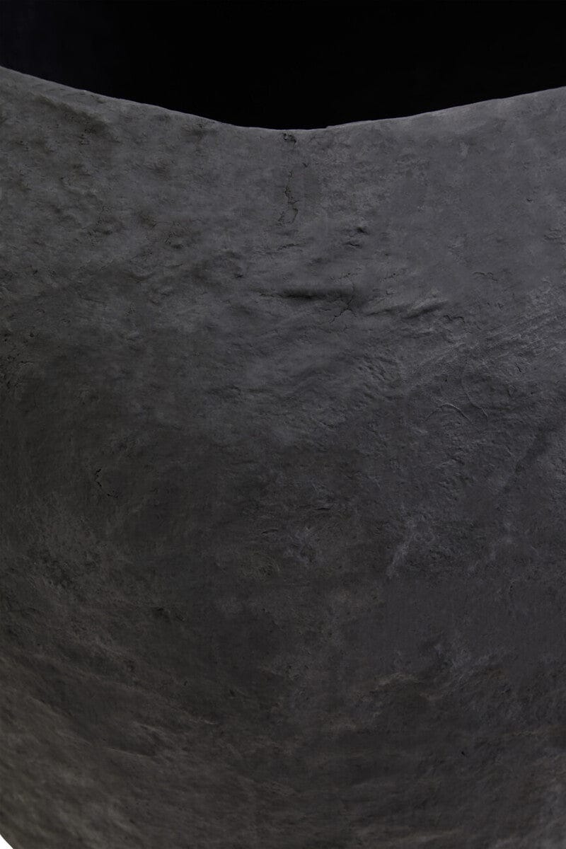 Sanai Cotton Mache Large Black Planter - Image 5