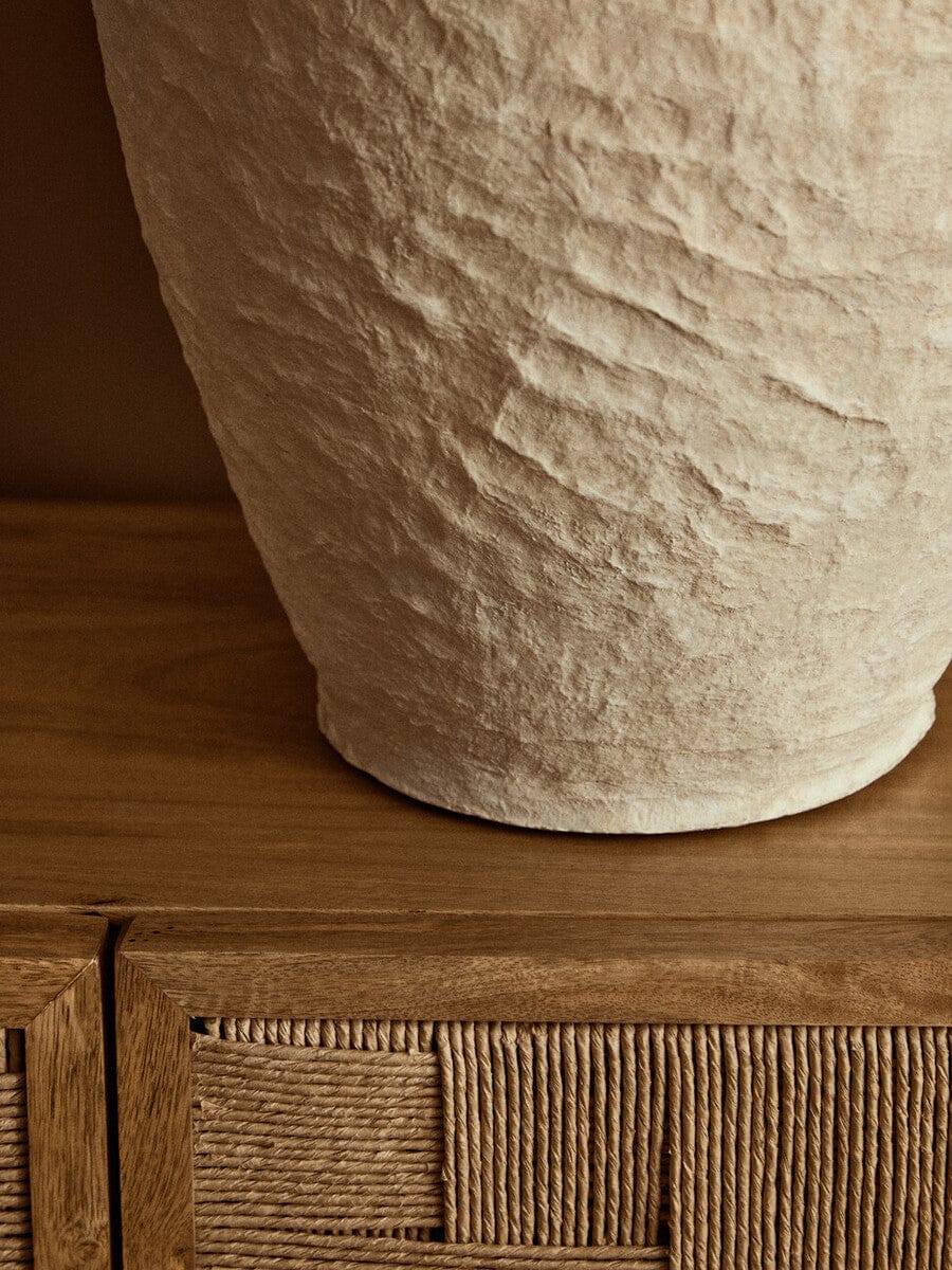 Sanai Cotton Mache Large Vase With Decorative Handles - Image 12