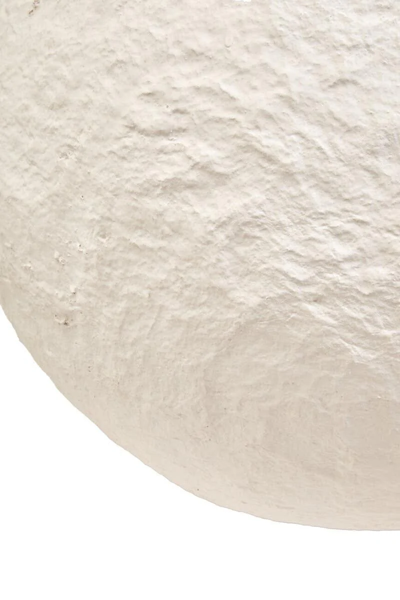 Sanai Cotton Mache Large White Round Vase - Image 5