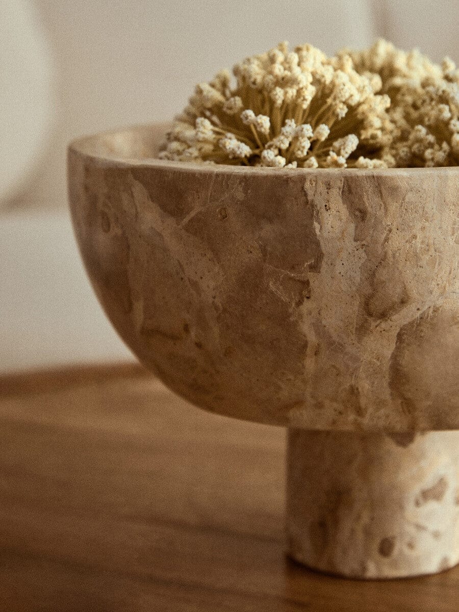Santino Chocolate Marble Pedestal Bowl - Image 8