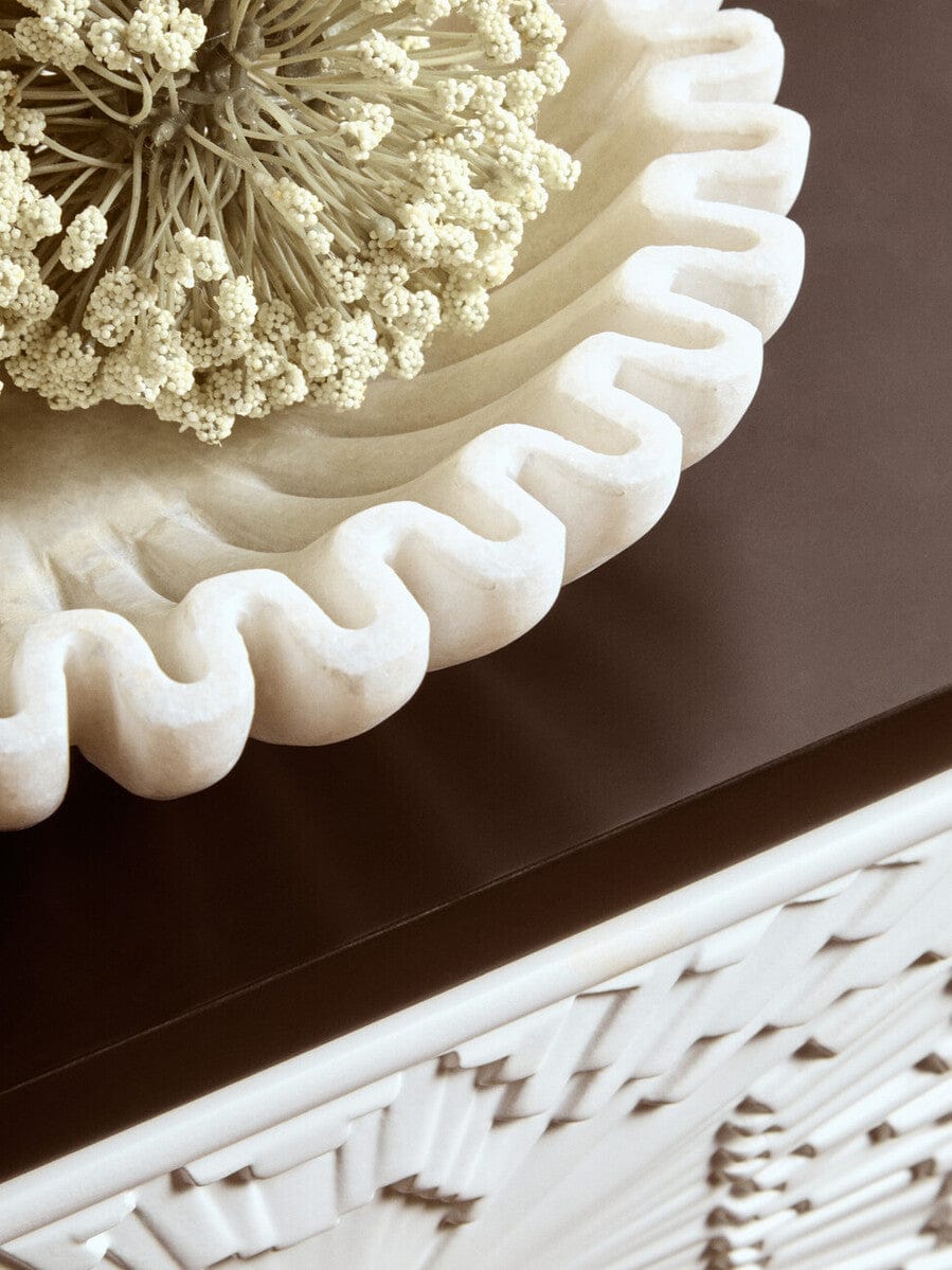 Savio Small White Fluted Marble Bowl - Image 8