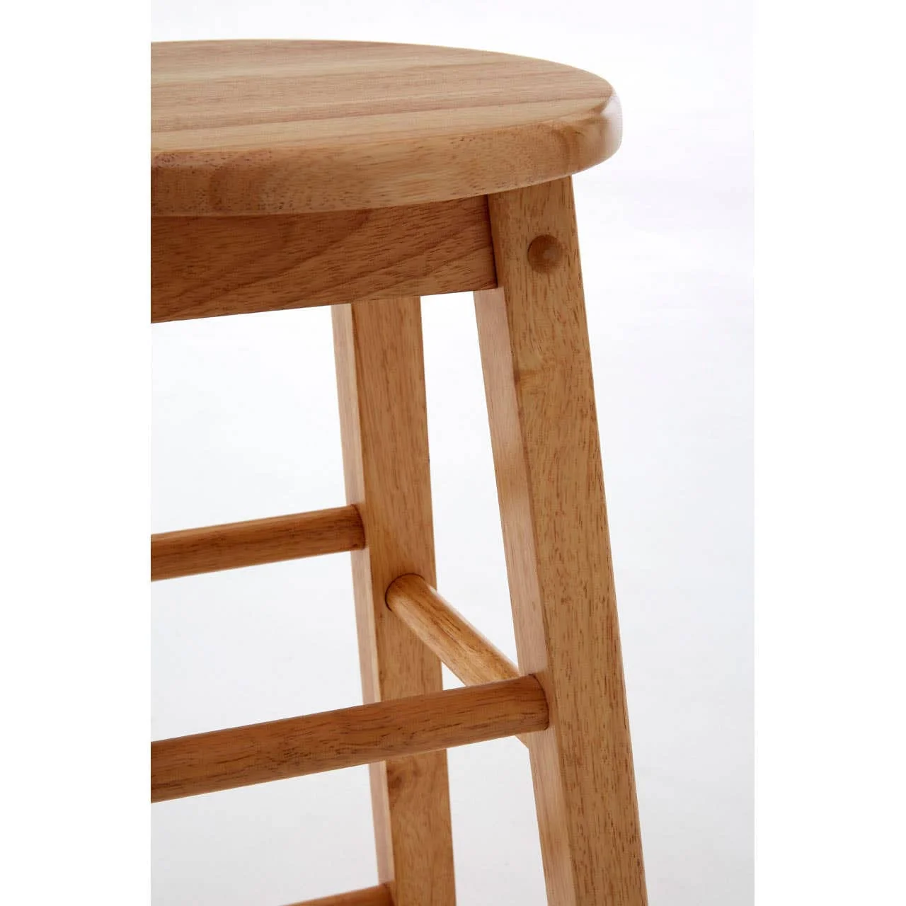 Selby Natural Tropical Hevea Wood Bar Stool - Image 3