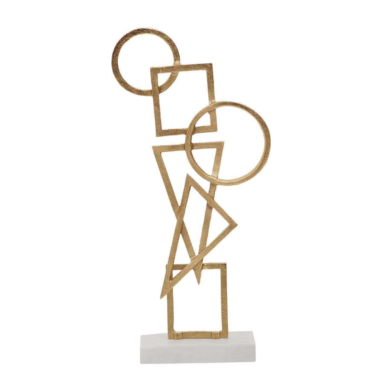 Simbolo Gold Metal Sculpture On Marble Base - Image 4
