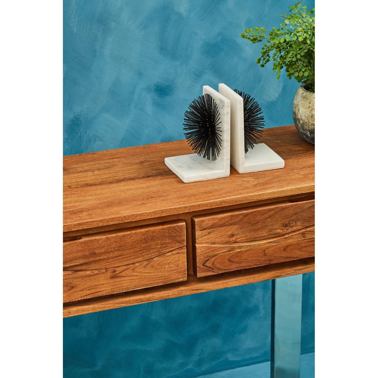 Simla Acacia Wood Two Drawer Console Table - Image 12
