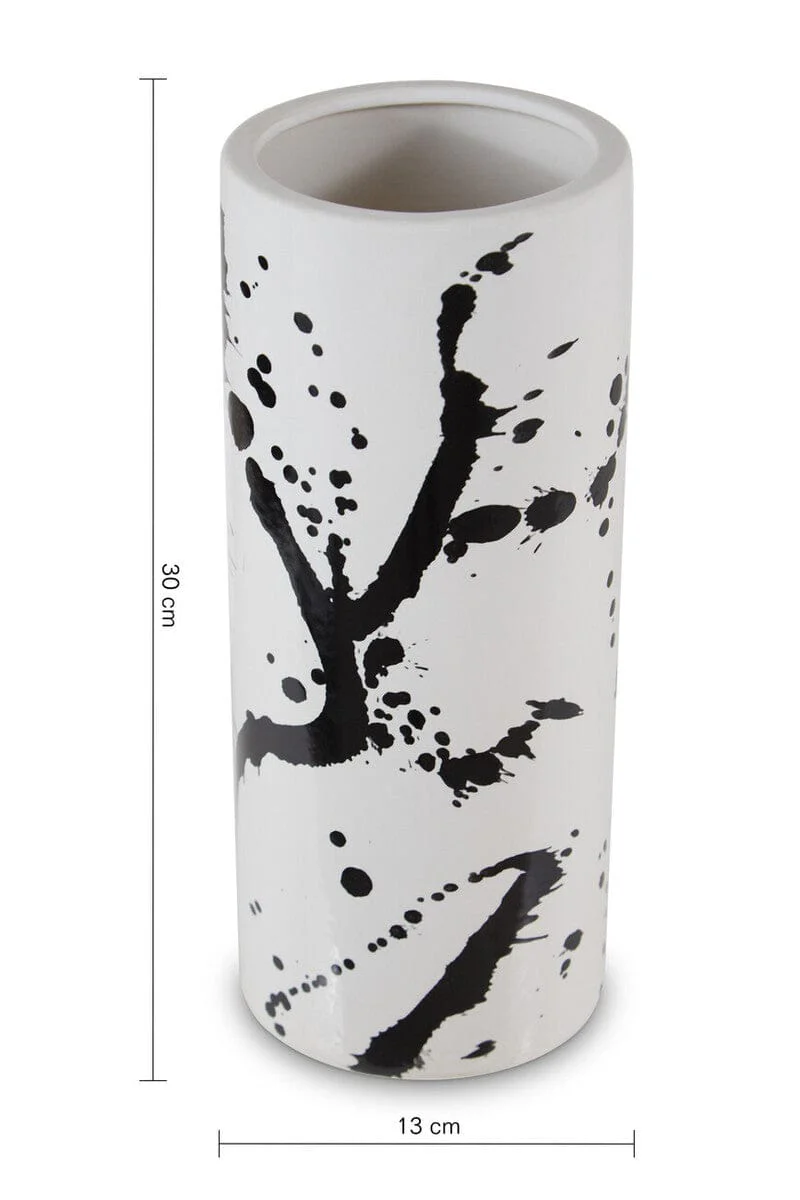 Sorrell Small Black And White Ceramic Vase - Image 3