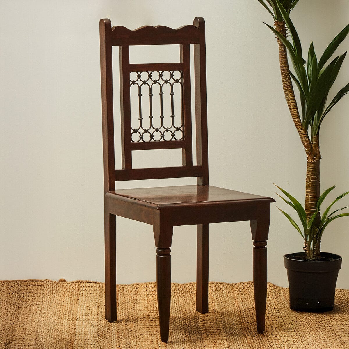 Srina Dark Sheesham Wood Dining Chair - Image 14