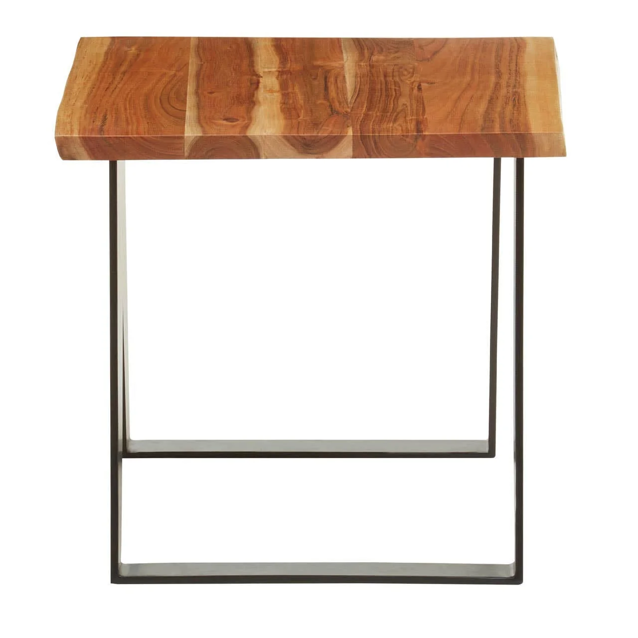 Surax Acacia Wood with Black Legs Side Table - Image 3