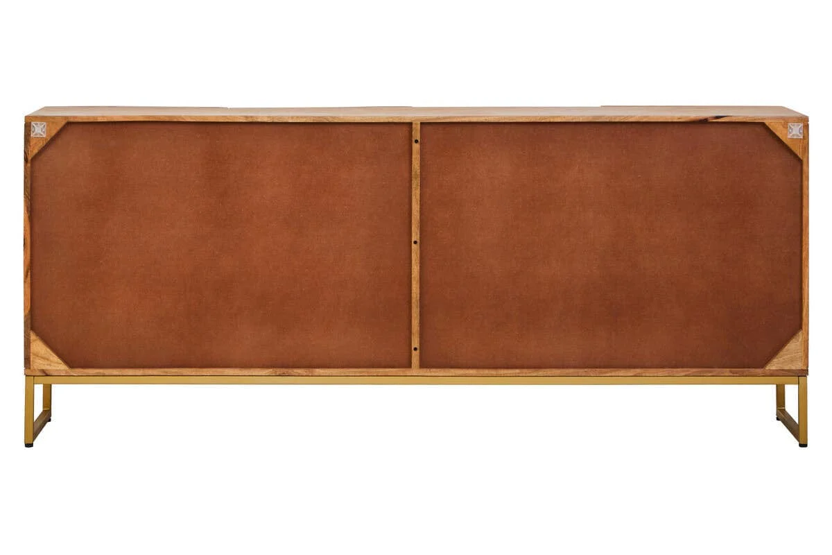 Teora Mango Wood Paper Rope Detail Four Door Sideboard - Image 5