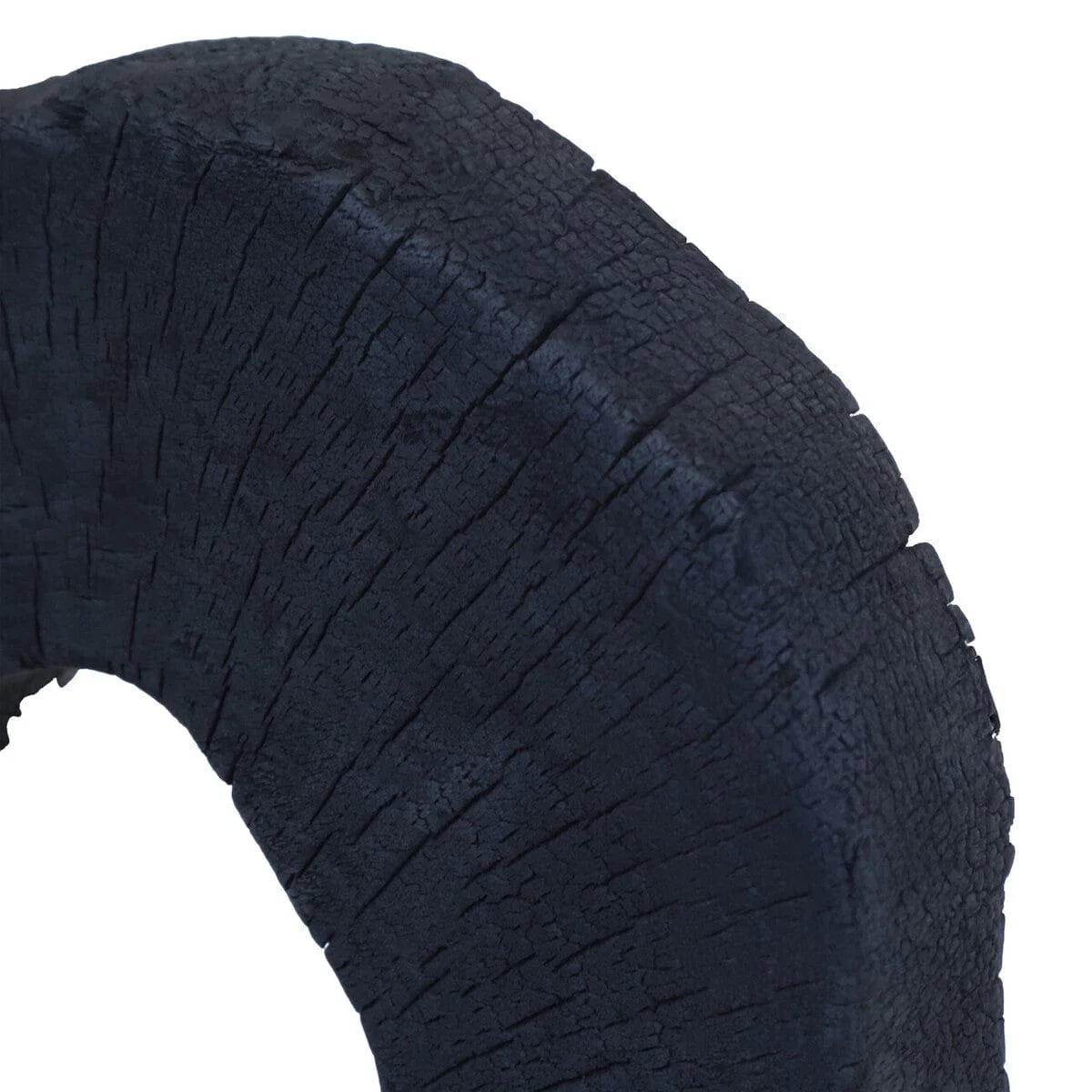 Tibor Black Mango Wood Sculpture with Travertine Base - Image 5
