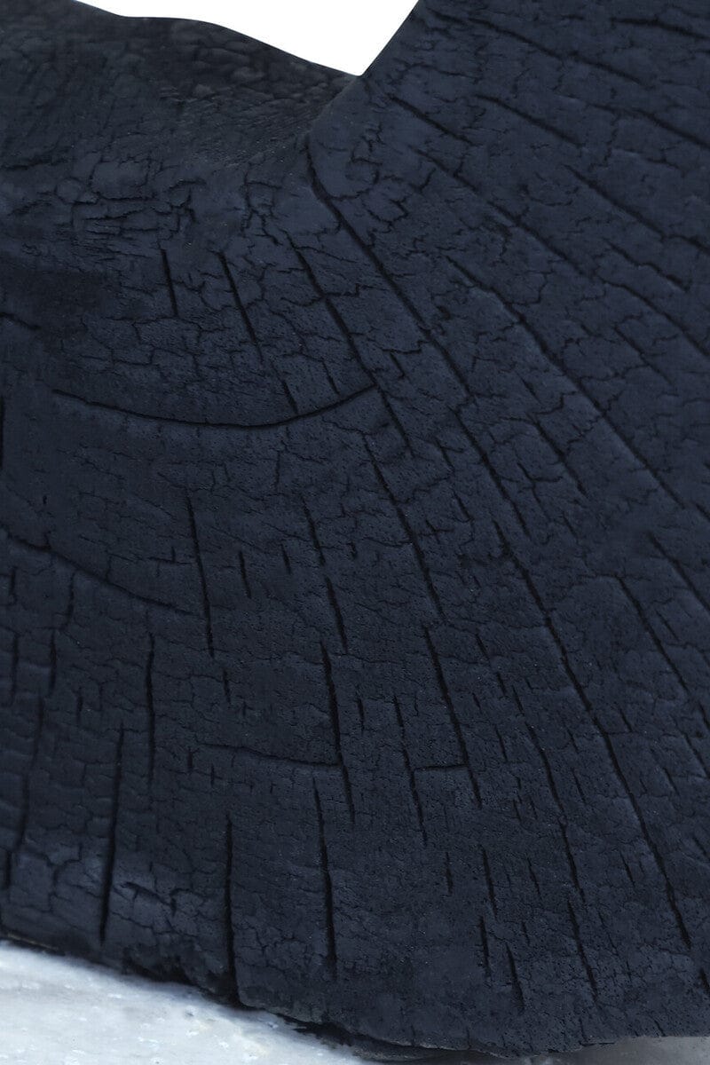 Tibor Black Mango Wood Sculpture with Travertine Base - Image 6