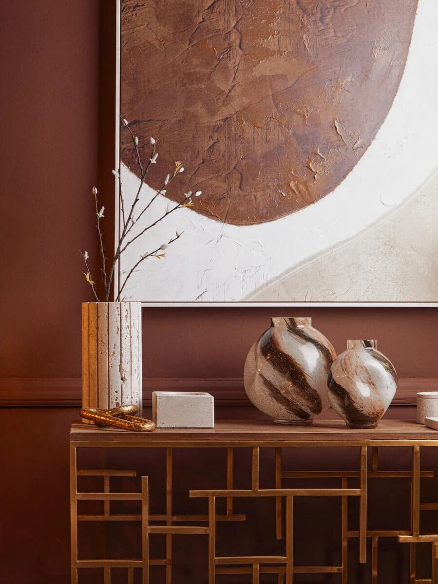Tibor Travertine Ribbed Vase - Image 9