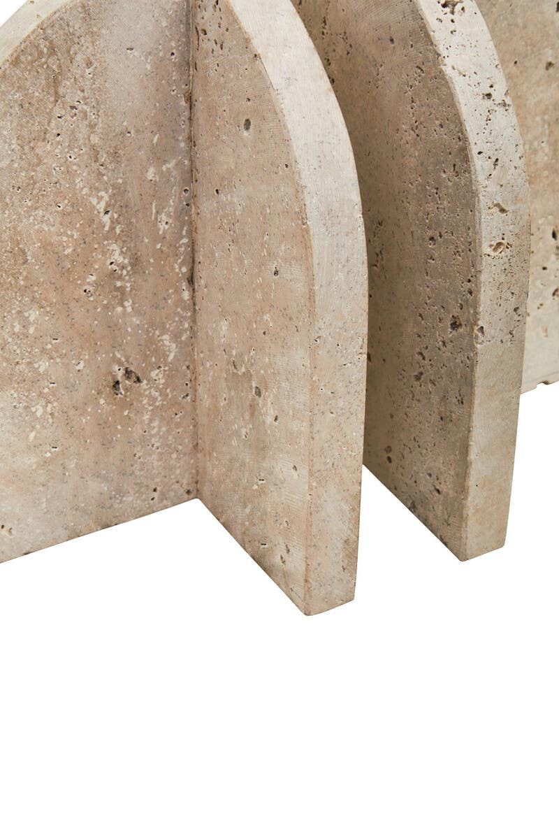 Tibor Travertine Set of 2 Arched Bookends - Image 4