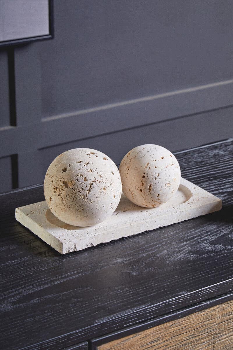 Tibor Travertine Set of 3 Deco Balls - Image 7