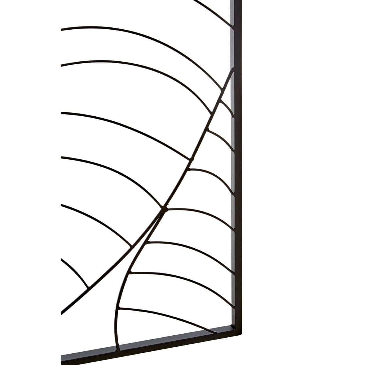Trento Small Black Metal Frame Leaf Design Wall Art - Image 4