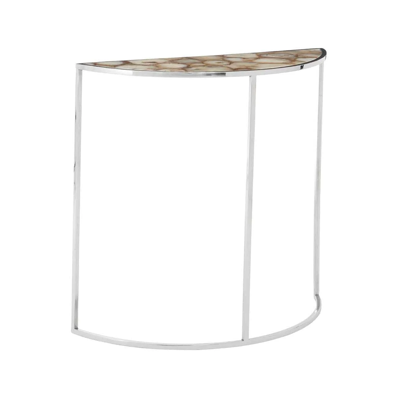Vita Half Moon Console Table with White Agate Top - Image 3