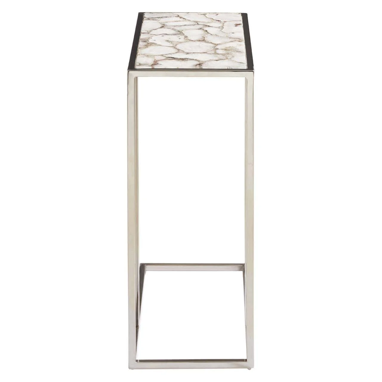 Vita White And Silver Agate Side Table - Image 3