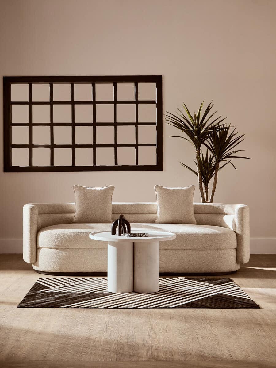Walsa Whitewash Mango Wood Column Detail Coffee Table - Image 8