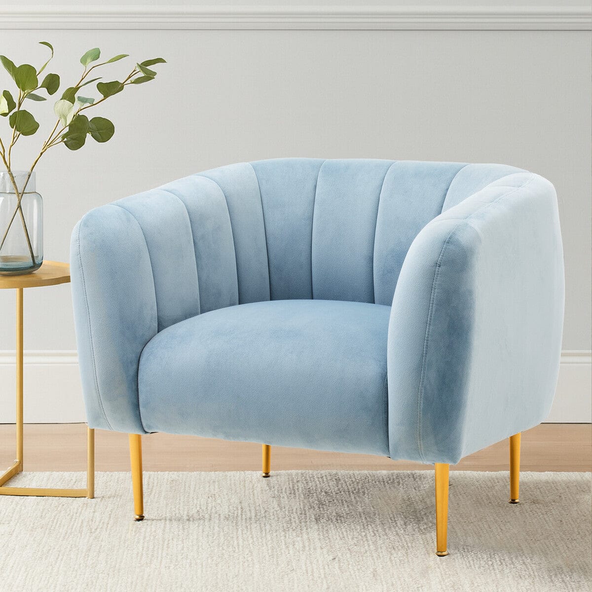 Yasmeen Blue Velvet Armchair - Image 10