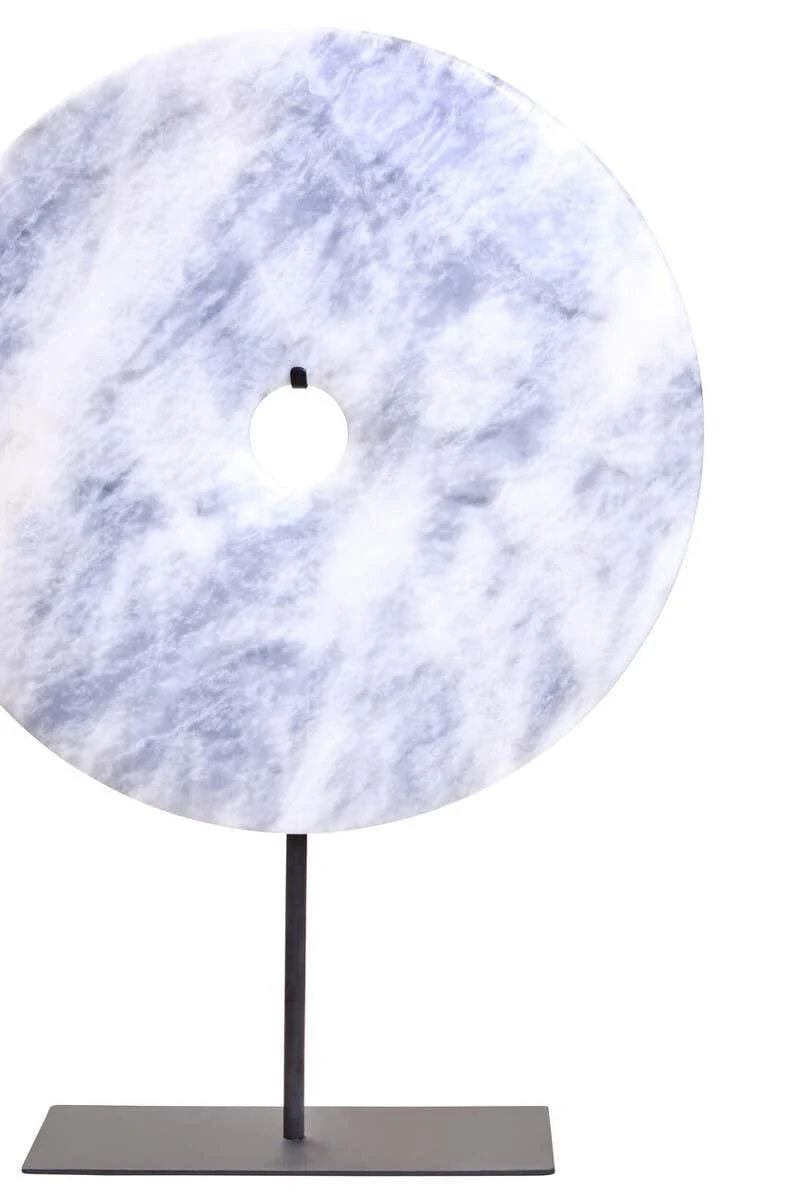 Zoro Extra Large Round Dia 35cm Grey Marble Disc Sculpture - Image 2