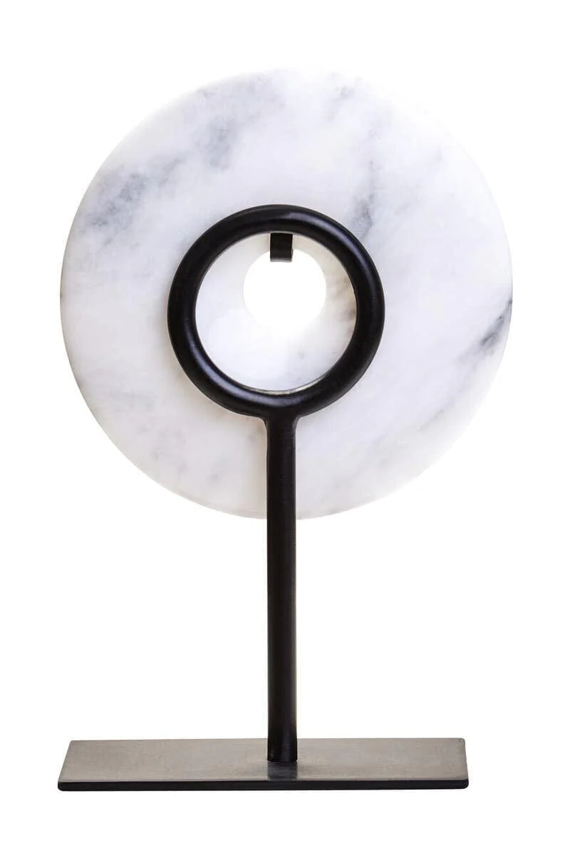Zoro Extra Small Round Dia 15cm Grey Marble Disc Sculpture - Image 4