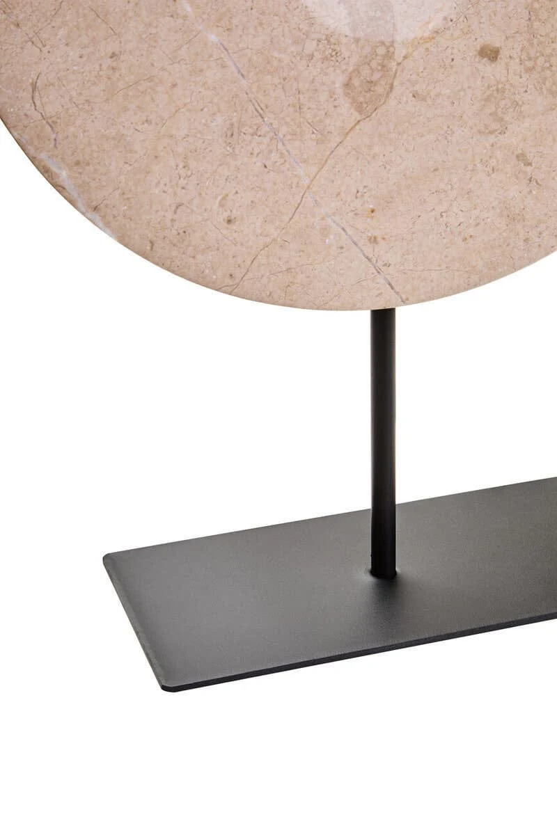 Zoro Large Cream Marble Round Dia 30cm Disc Sculpture - Image 5