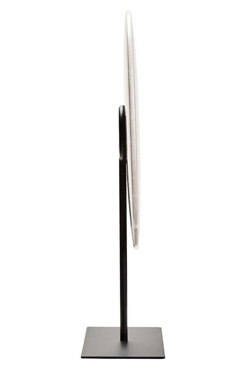 Zoro Medium Round Dia 25cm Grey Marble Disc Sculpture - Image 3