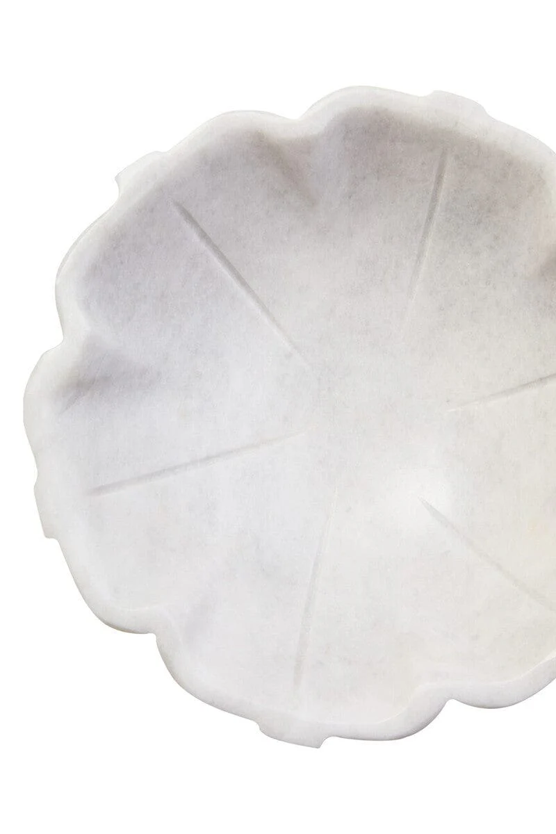Zoro Small White Marble Lotus Bowl - Image 5