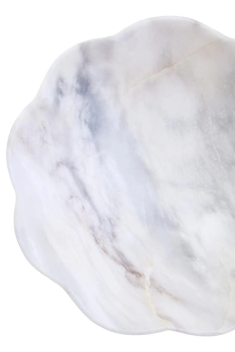 Zoro Small White Marble Scalloped Bowl - Image 5