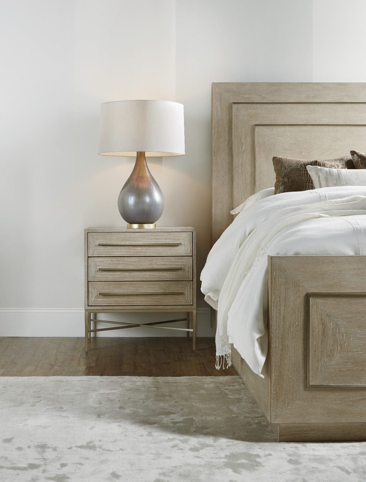 Cascade Three-Drawer Bedside Table - Image 2