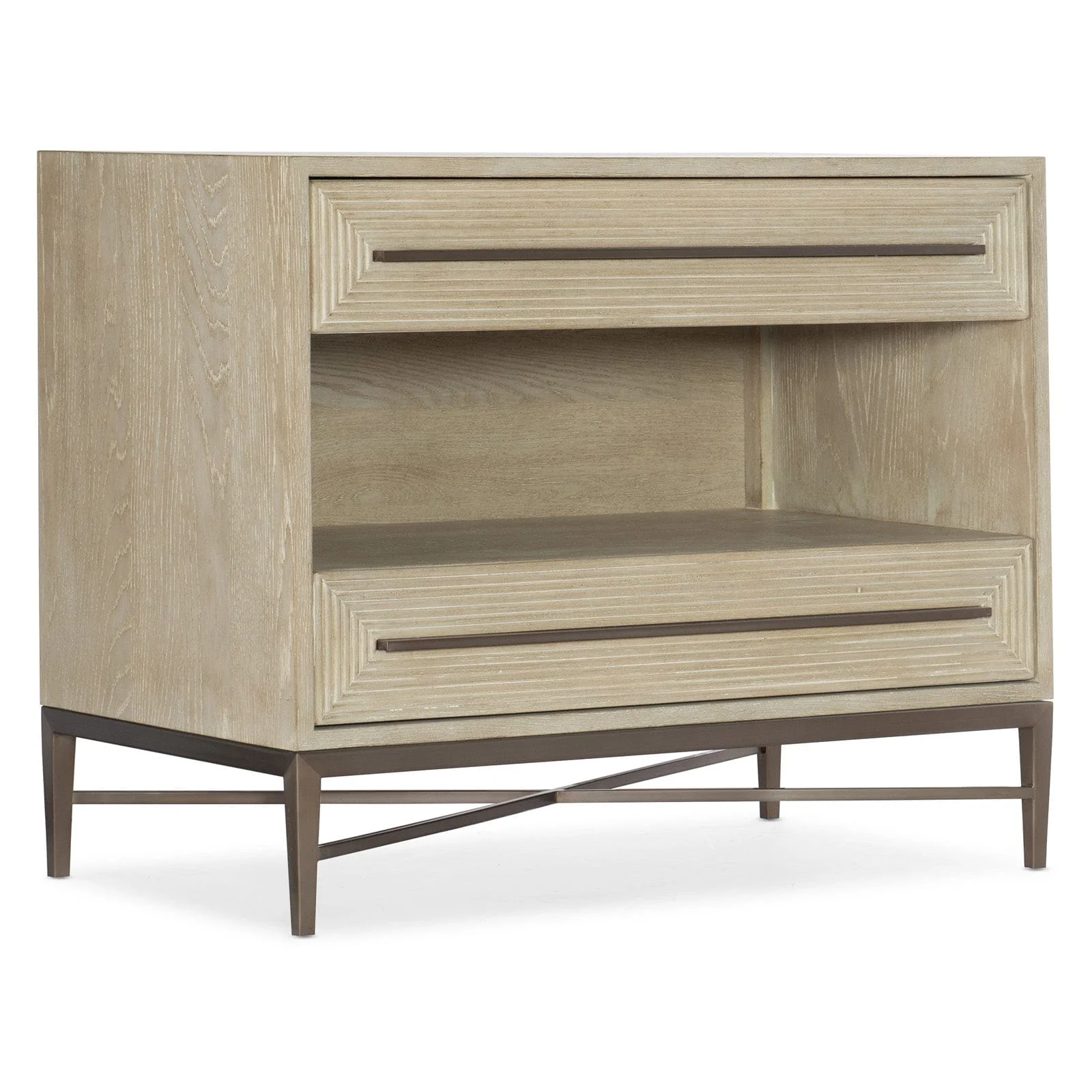 Cascade Two-Drawer Bedside Table