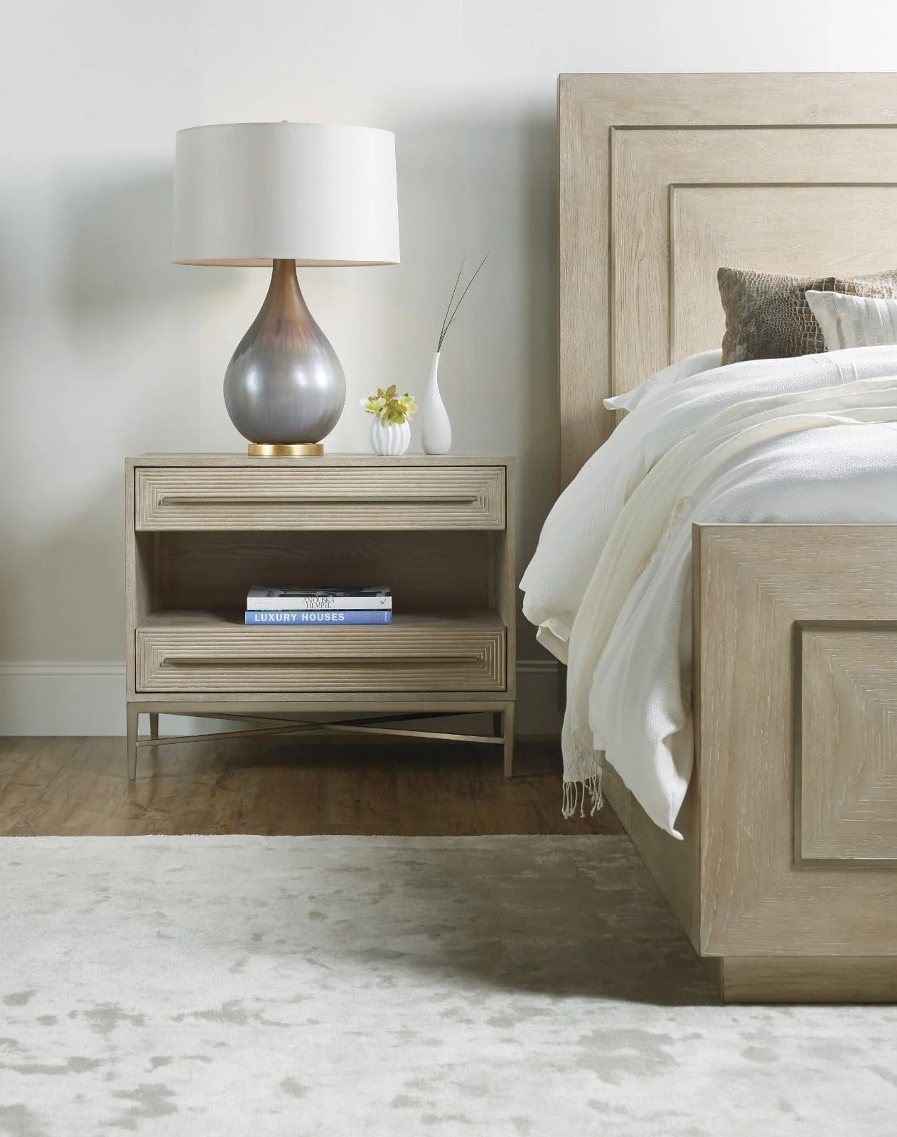 Cascade Two-Drawer Bedside Table - Image 2